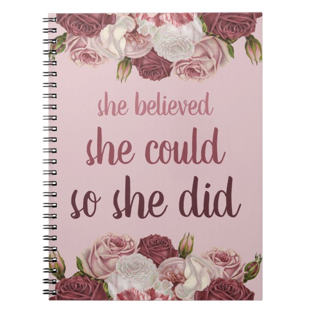 Carnet Elle Croyait Qu'Elle Pouvait Faire De La Florale D (Devant)