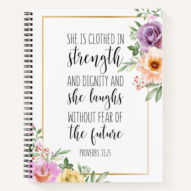 Carnet Elle Est Vêtue En Force, Proverbes 31:25 (Devant)