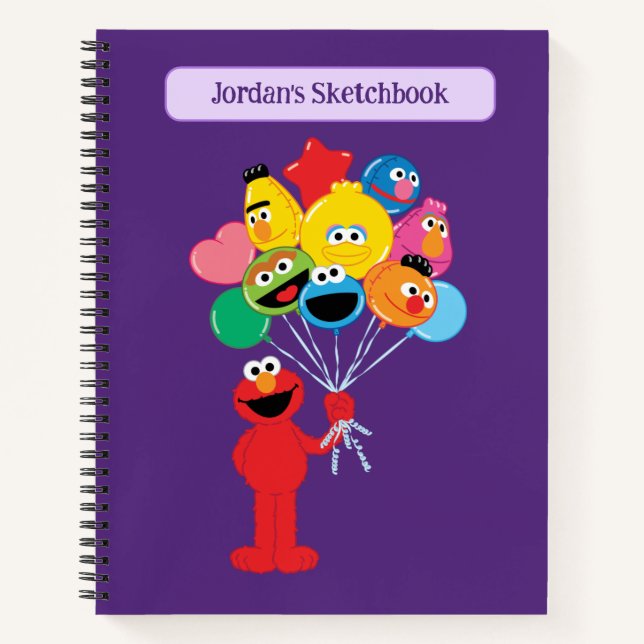 Carnet Elmo Balloons | Ajoutez Votre Dessin De Nom (Devant)