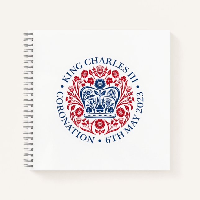 Carnet Emblème de couronnement du roi Charles III, souven (Devant)