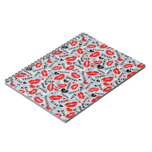 Carnet Embrasse, lèvres rouges.