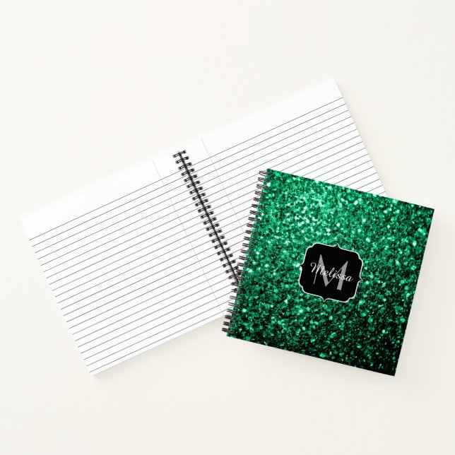 Carnet Emerald Green fausse parties scintillant scintille (Intérieur)