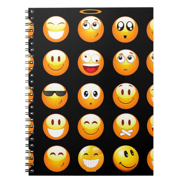 Carnet emojis noir (Devant)