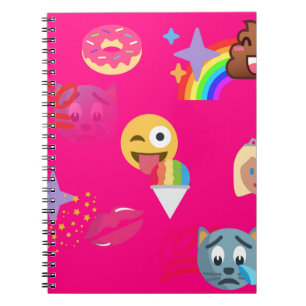 Carnet émoticône rose chaud