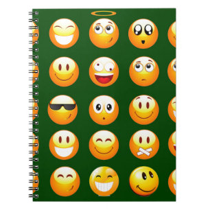 Carnet émoticône vert foncé