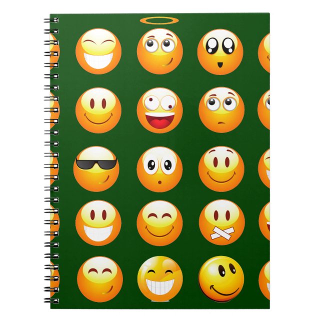 Carnet émoticône vert foncé (Devant)