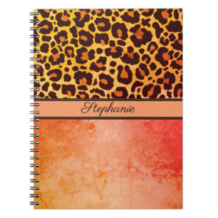 Carnet Empreinte de léopard Animal Cheetah orange Safari