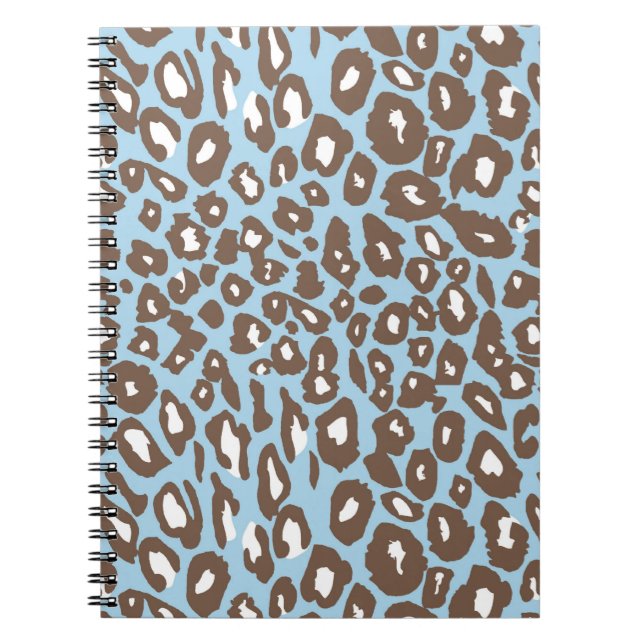 Carnet Empreinte de léopard bleu et blanc (Devant)