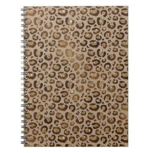 Carnet Empreinte de léopard Brown Gold Parties scintillan