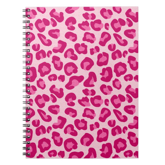 Carnet Empreinte de léopard en Pastel Pink, Hot Pink et F (Devant)
