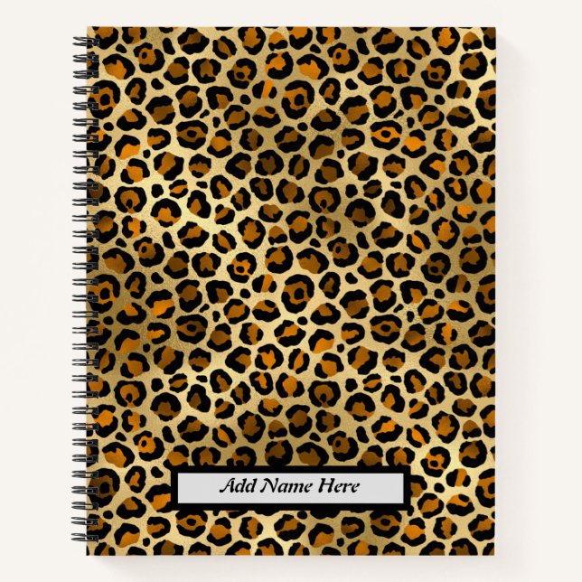 Carnet Empreinte de léopard Gold et Black moderne personn (Devant)
