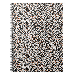 Carnet Empreinte de léopard noir blanc Peach