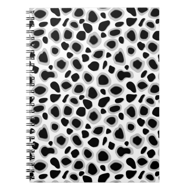 Carnet Empreinte de léopard - noir et blanc (Devant)