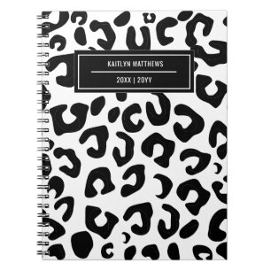 Carnet Empreinte de léopard noir minimal moderne
