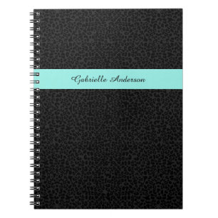 Carnet Empreinte de léopard noir moderne Aqua Strip