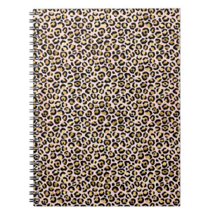 Carnet Empreinte de léopard noir rose pâle       