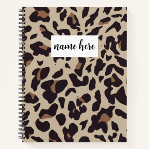 Carnet Empreinte de léopard personnalisé