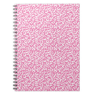 Carnet Empreinte de léopard rose blanc Glam