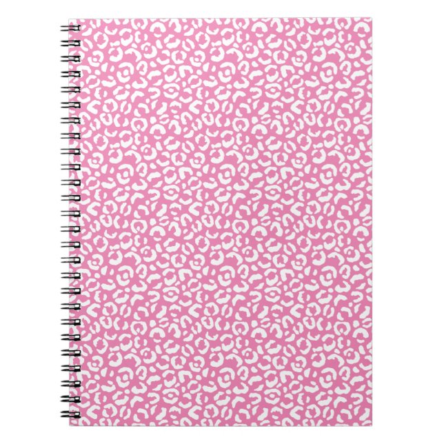 Carnet Empreinte de léopard rose blanc Glam (Devant)