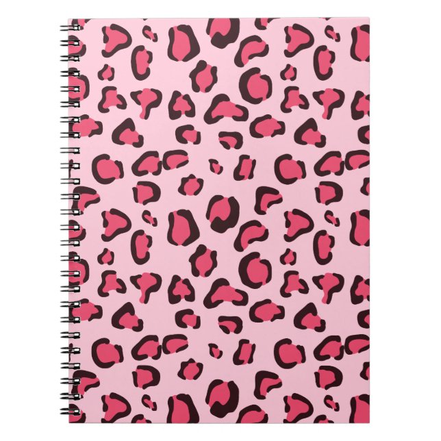 Carnet Empreinte de léopard rose faux (Devant)