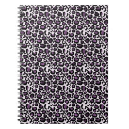 Carnet Empreinte de léopard violet noir