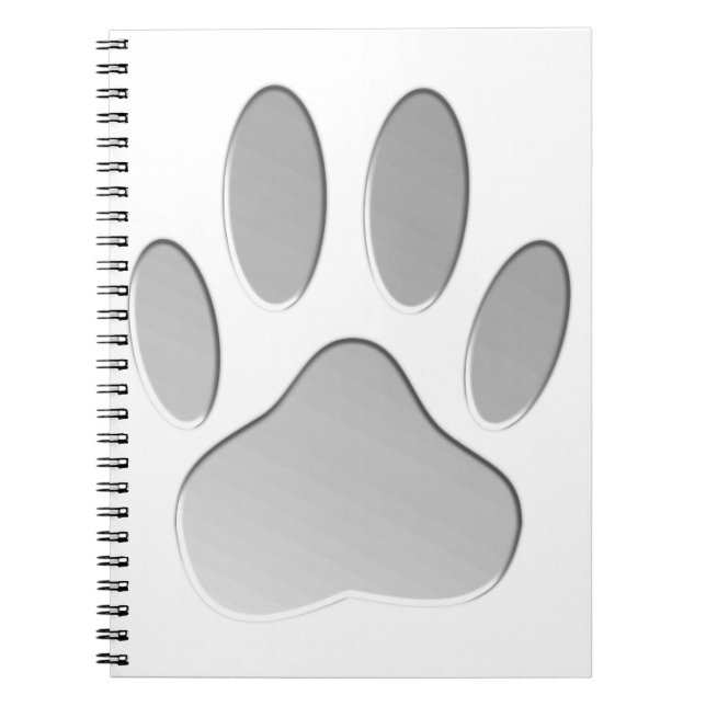 Carnet Empreinte de patte de chien à l'air métallique (Devant)