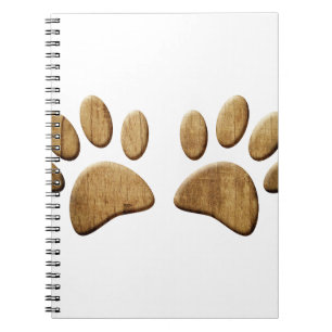 Carnet Empreinte de patte de chien de bois