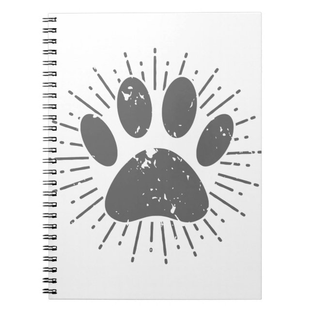 Carnet Empreinte de patte de chien de rayon de soleil en  (Devant)