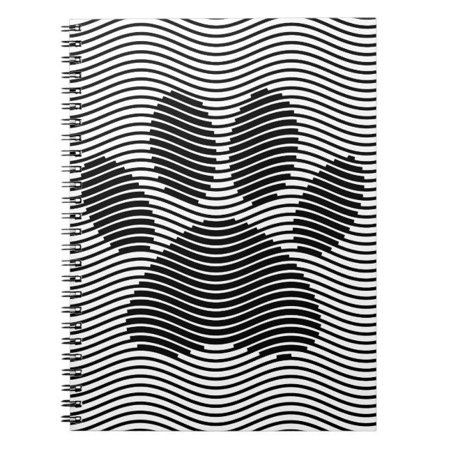 Carnet Empreinte de patte De Chien Sur Les Vagues Noires  (Devant)