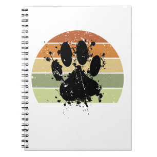 Carnet Empreinte de patte de chien Tache de peinture Dist