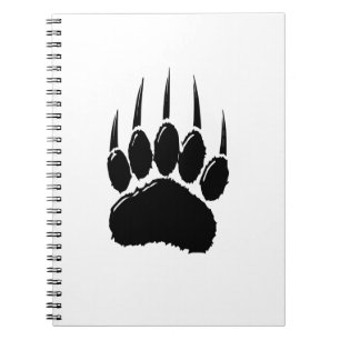 Carnet Empreinte de patte de l'ours noir brillant