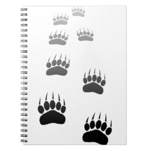 Carnet Empreinte de patte d'ours noir dégradant