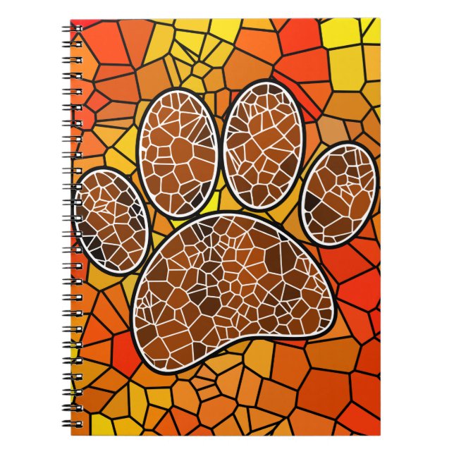 Carnet Empreinte de patte Mosaic Art Dog (Devant)