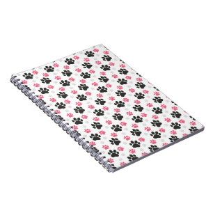 Carnet Empreinte de patte rose noir Chien Propriétaire Am