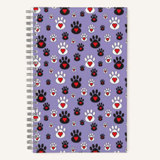 Carnet Empreintes avec le coeur rouge sur bleu