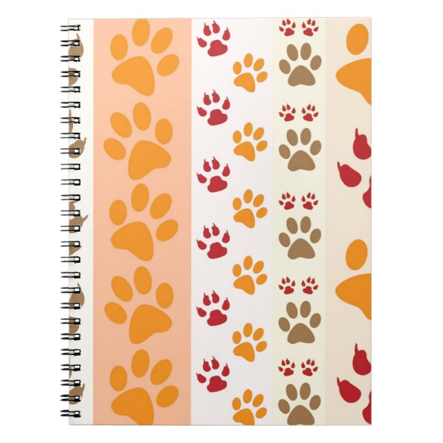 Carnet Empreintes de pattes Amoureux de les chiens mignon (Devant)