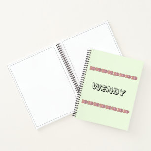 Carnet Empreintes de pattes vert clair Nom personnalisé