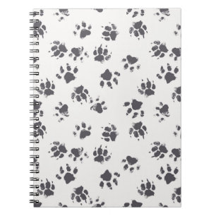 Carnet Empreintes Paw : Chien Monochrome Sans Seamless.