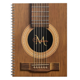 Carnet en bois chaud de guitare acoustique