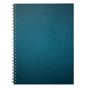 Carnet en cuir bleu.