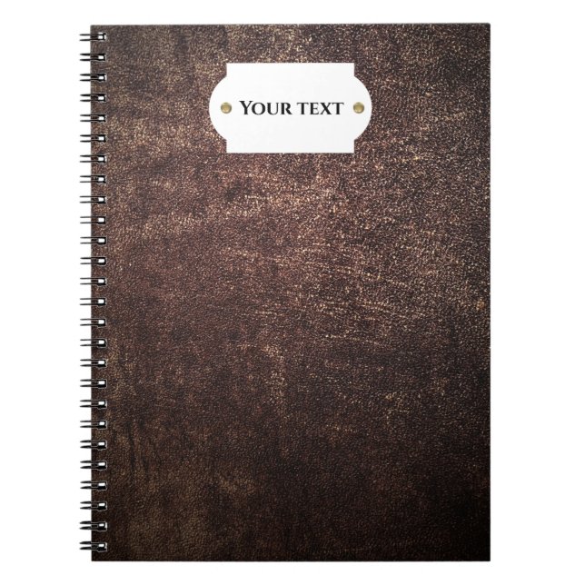 carnet en cuir marron vintage (Devant)