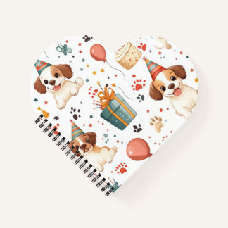 Carnet en forme de coeur avec design d'anniversair