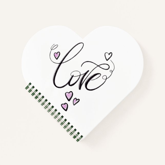 Carnet en forme de cœur avec texte d'amour | Roman (Devant)