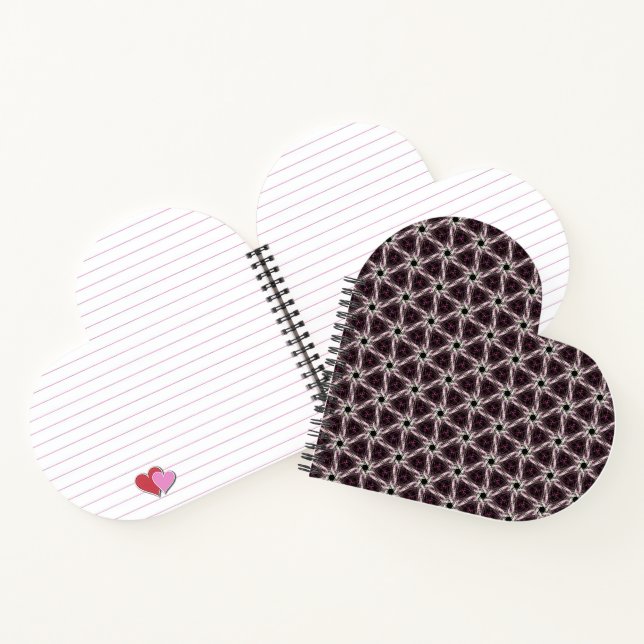 Carnet en forme de coeur de courtepointe tessellé (Intérieur)
