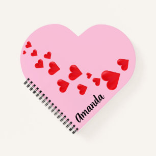 Carnet en forme de coeur de la Saint-Valentin