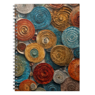 Carnet en mosaïque spirale - Tons terre et océaniq