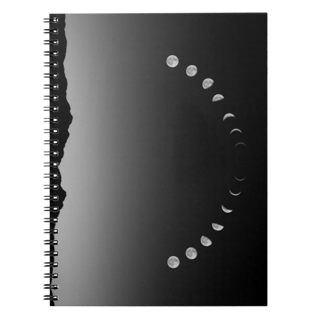Carnet en phase lune, paysage monochrome (Devant)