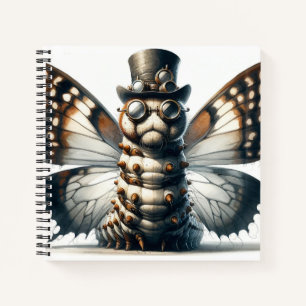 Carnet en spirale de chenille vapeur