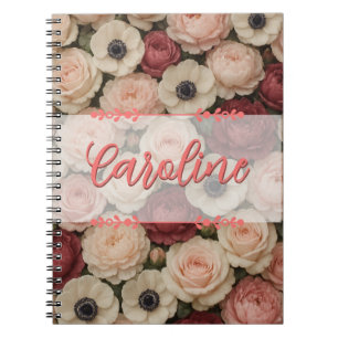 Carnet en spirale de conception florale personnali