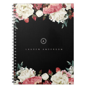 Carnet en spirale de journal de monogramme de